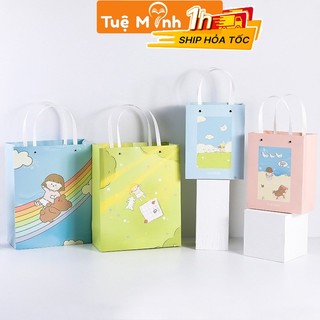 Túi giấy dễ thương hình cô gái hoạt hình - Túi đựng quà cute tặng sinh nhật VPP Tuệ Minh, kỷ niệm