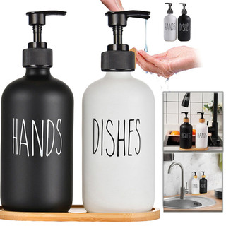 & Best & Hộp đựng xà phòng rửa tay và bát đĩa kèm chai xà phòng bơm cho tổ chức phòng tắm nhà bếp 500ml