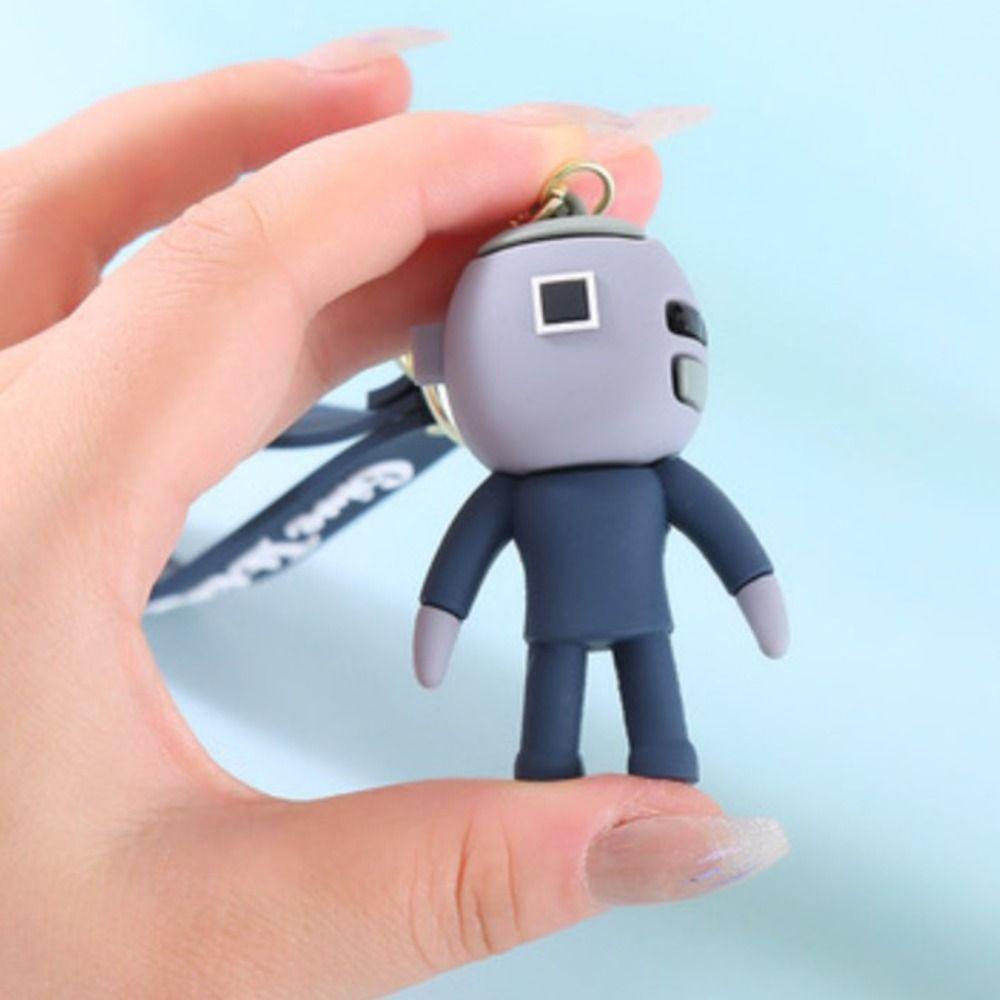 Ivanes Móc Khóa toilet Trượt Tuyết Bằng pvc Họa Tiết Rằn Rinket man man skibidi bop