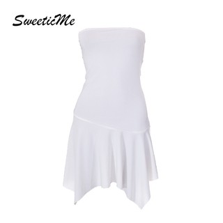 SweeticMe Nữ Thời Trang Mới Màu Trơn Slim Fit Gợi Cảm Cao Cấp Nhân Quả Đầm Ngắn