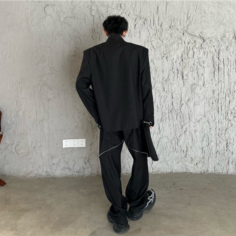 Áo Khoác Dáng Rộng Khóa Kim Loại Phong Cách Mới Mùa Thu Đông Cho Nam