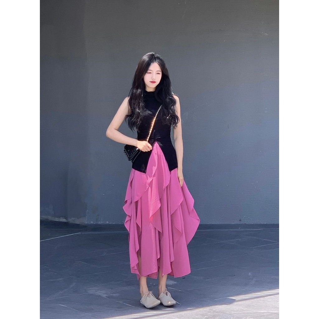 Plus set Áo Váy Không Tay Phong Cách Hàn Quốc Cho Nữ