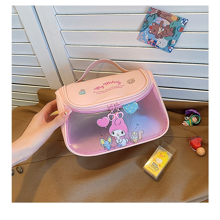 Túi Đựng Mỹ Phẩm sanrio 18cm Kích Thước Nhỏ Gọn Phong Cách hellokitty mymelody Vệ Sinh Cá Nhân