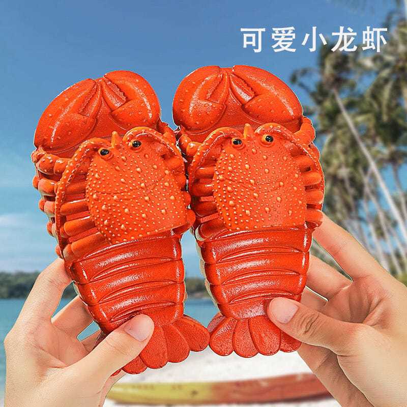 Dép Sandal In Hình Tôm Hùm Chống Trượt Thoải Mái Phong Cách Mới Cho Mẹ Và Bé