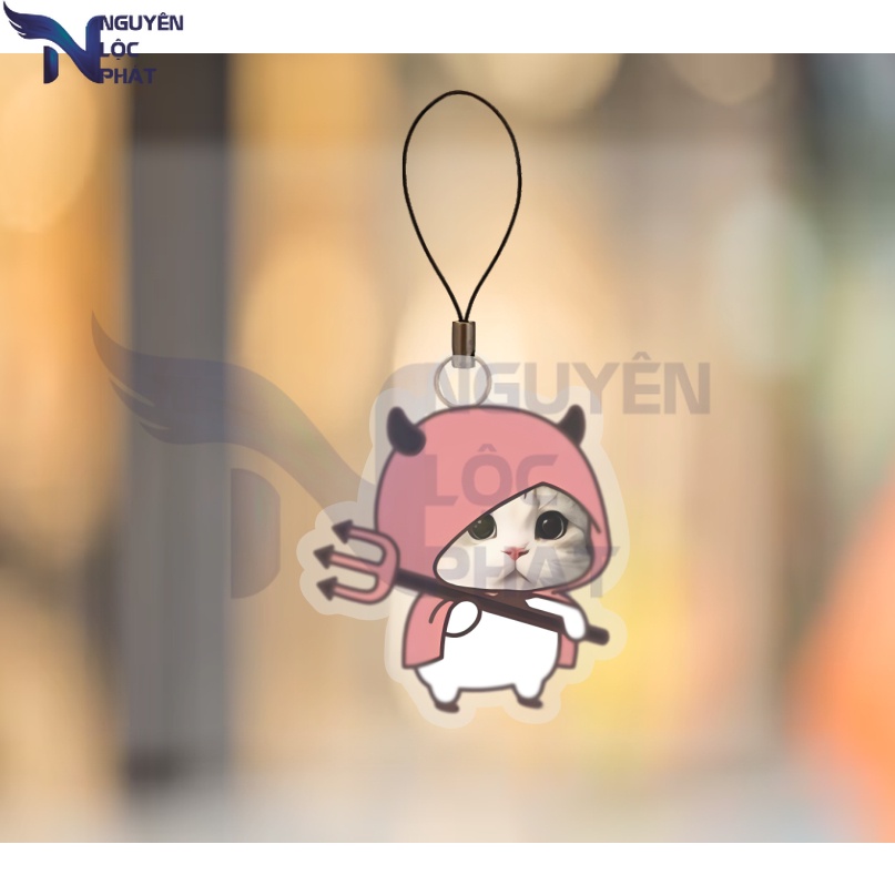 PHONECHARM Móc Khoá điện thoại MÈO dễ thương chibi CHẤT LIỆU ACRYLIC PHỤ KIỆN LÀM QUÀ TẶNG