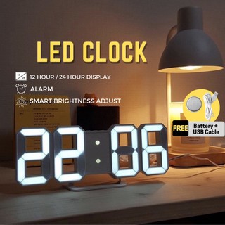 Đồng hồ báo thức điện tử đèn led 3d hiện đại
