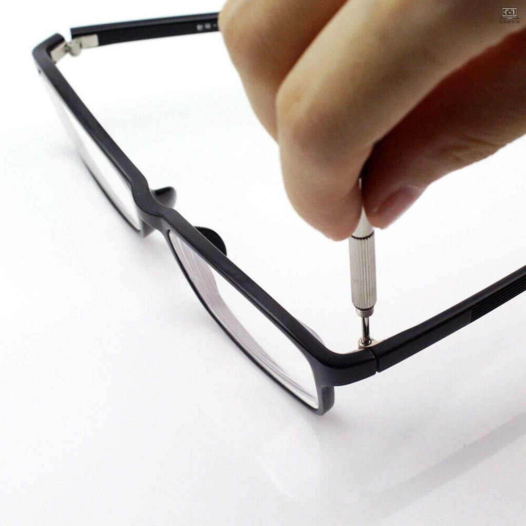 Eyeglasses Repairing Kit Set Assorted Storage Box Design 1000PCS Screws and Pads with Micro Screwdriver for Watch Clock Spectacle Eyewear Repairing Portable
