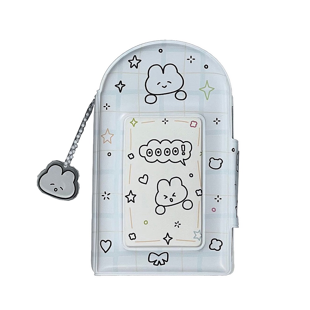 Ví Đựng Thẻ idol Hình Vuông 3 inch Họa Tiết Hoạt Hình Dễ Thương Có Khóa Cài