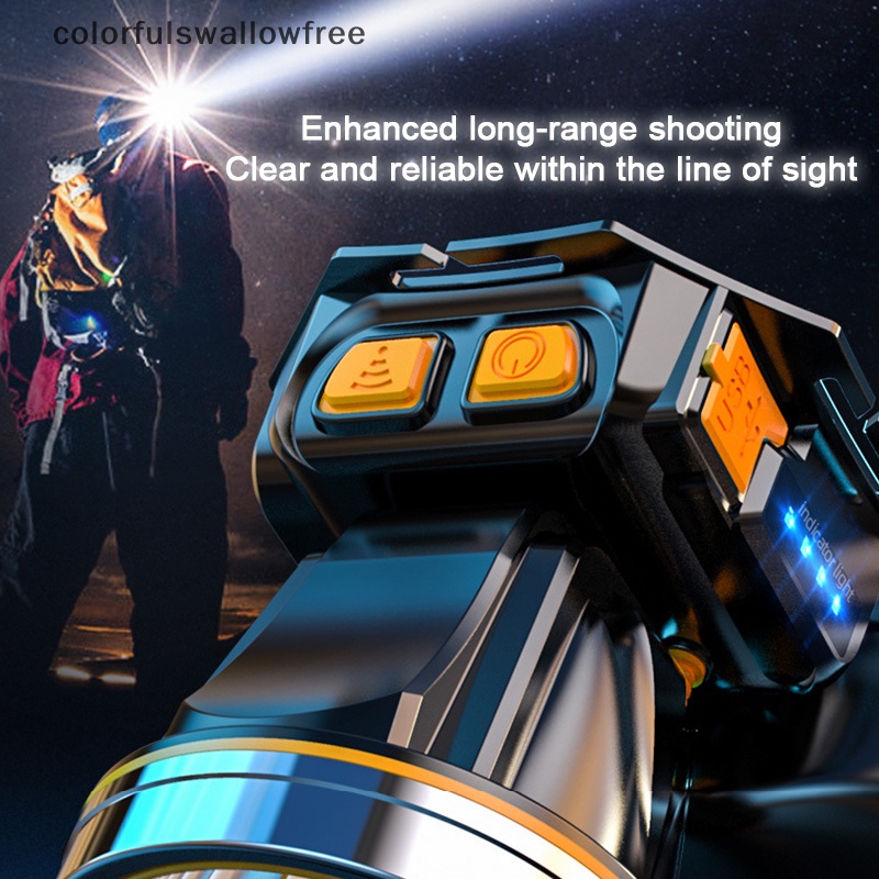 Đèn led Đội Đầu Câu Cá Ban Đêm Đầy Màu Sắc Có Thể Sạc Lại abc