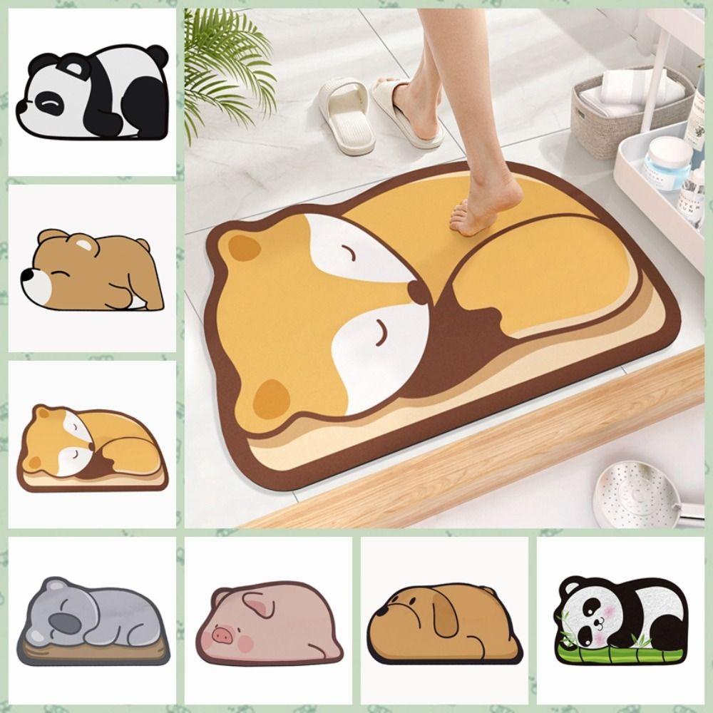 Thảm Chùi Chân Chống Trượt Thấm Hút Tốt Hình Gấu Trúc Dễ Thương