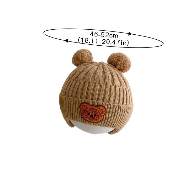 Mũ beanie Dệt Kim Giữ Ấm Tai Gấu Hoạt Hình Thời Trang Mùa Đông Hàn Quốc Cho Bé Trai Và Gái gorros