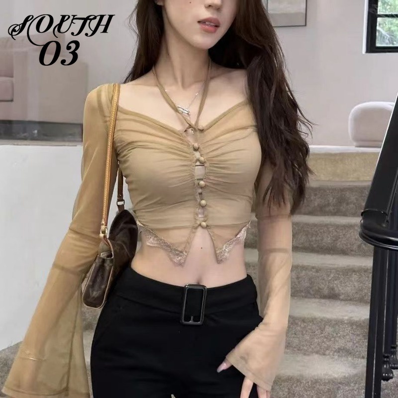 Áo cardigan Dài Tay Ôm Dáng Xinh Xắn Dành Cho Nữ áo croptop