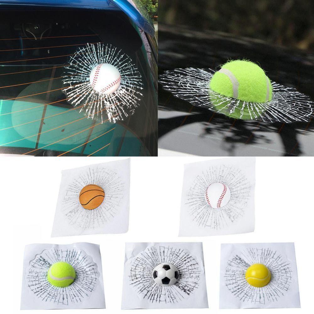 Adames Đề Can 3d Hình Bóng tennis Dán Cửa Kính Xe Hơi Chống Nước Tự Dính