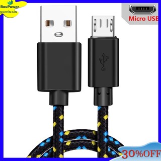 Cáp sạc nhanh BOUPOWER micro-usb dây bện nylon cho điện thoại android s7