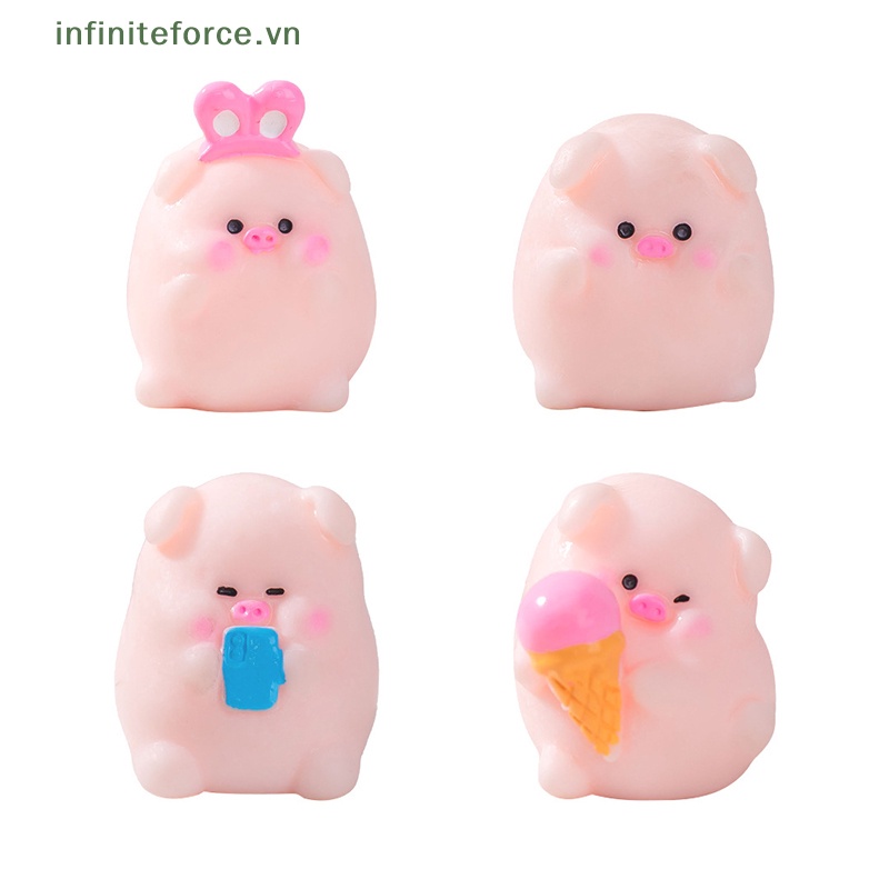Đồ trang trí Chú Heo Hồng mini Bằng Nhựa resin Dễ Thương Vui Nhộn Trang Trí Bảng Điều Khiển Xe Hơi / Văn Phòng / Nhà Cửa
