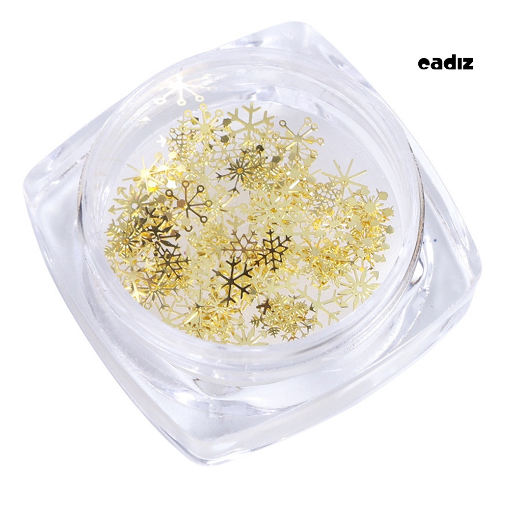 Hộp 90 Hạt Kim Sa Hình Bông Tuyết Vàng Siêu Mỏng Trang Trí Móng Tay
