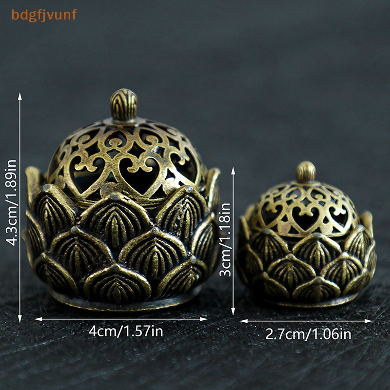 Đế Đốt Trầm Hương Bằng Đồng Thau Hình Hoa Sen Phong Cách retro