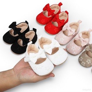 Giày búp bê đế mềm chống trượt đính nơ xinh xắn