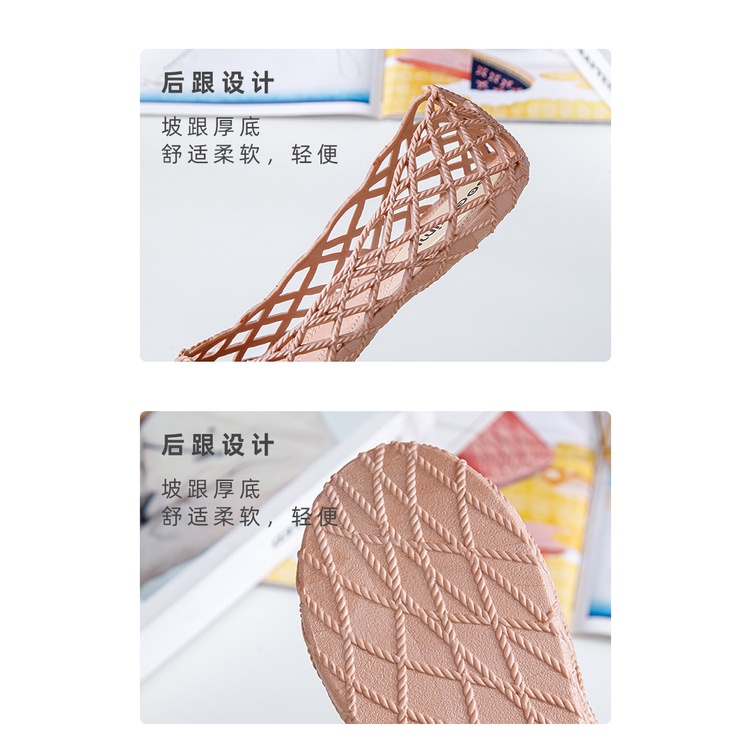 Giày Búp Bê Nhựa Đế Bằng Mềm Mại Chống Trượt Thoáng Khí