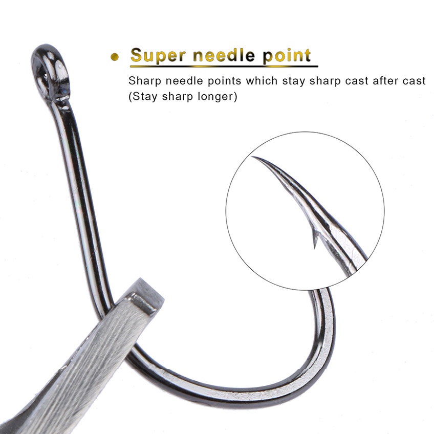 Hộp 500 Móc Câu Cá Bằng carbon size 3 # - 12 #