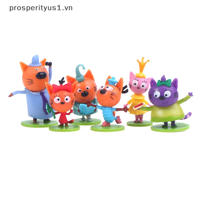 Mô Hình Đồ Chơi Ba Chú Mèo Hạnh Phúc 3-4cm Trang Trí Cho Trẻ Em