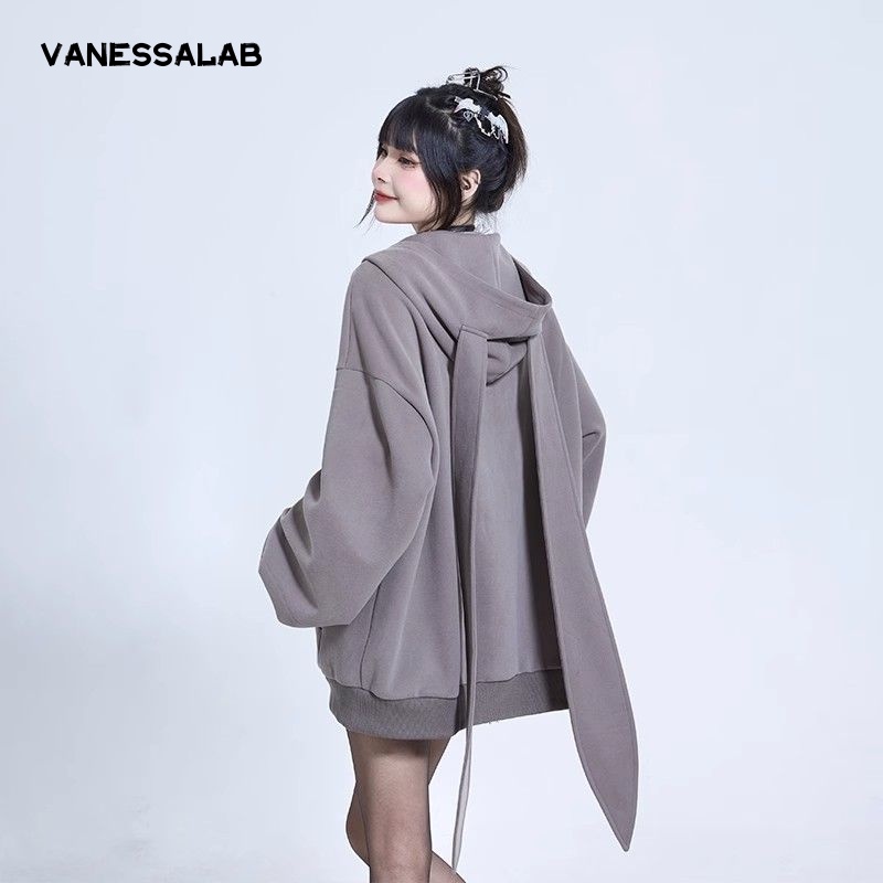 VanessaLab Áo Khoác hoodie áo khoác nữ zip hoodie cozy casual Độc đáo INS WWY23911ZO 37Z230914