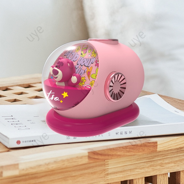 Máy Phun Sương Tạo Ẩm Không Dây Hình Gấu Và Dâu Tây Dễ Thương