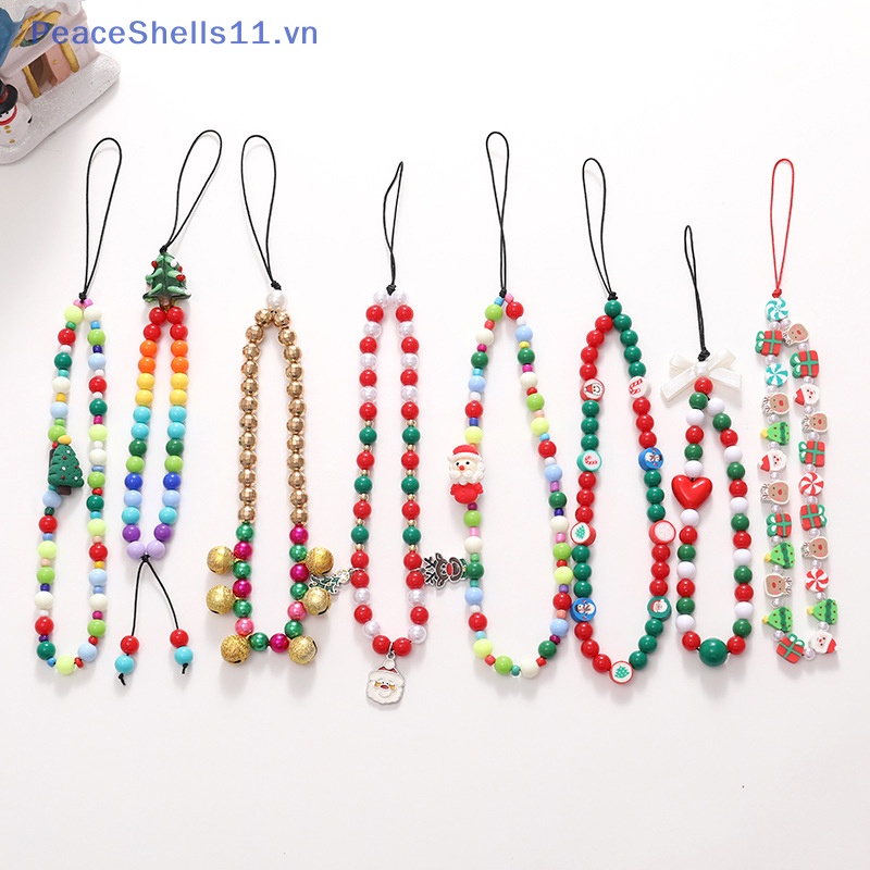 Peaceshells Dây Đeo Điện Thoại Bằng acrylic Đính Hạt Chống Thất Lạc Hình Bánh Mì Gừng Giáng Sinh Dễ Thương