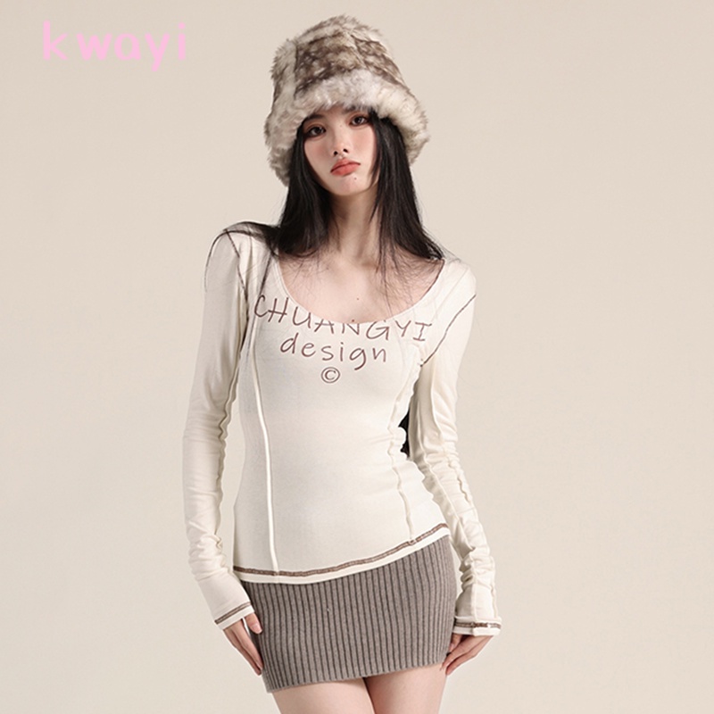 Kwayi áo phông áo thun nữ croptop baby tee Hàn Phong Fashion Fashion Popular WTX23919XF38Z230918