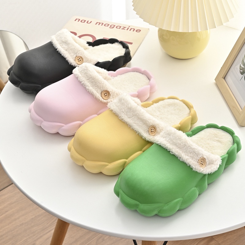 🤩sản phẩm mùa đông mới🤩Dép Bông Cotton Đi Trong Nhà Đế Dày Giữ Ấm Mùa Thu Đông Có Thể Tháo Rời Cho Cặp Đôi