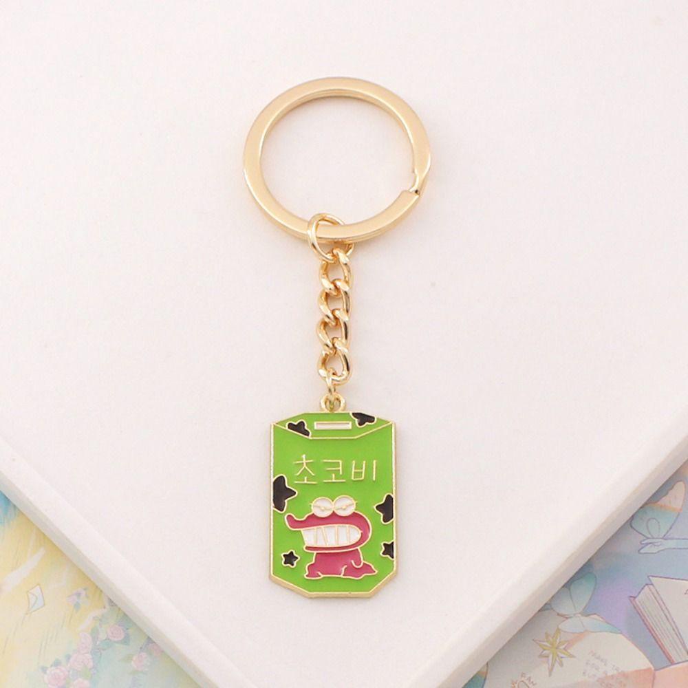 Móc khóa MMULCK kim loại hai mặt hình chú chó Shin-chan hoạt hình cho cặp đôi