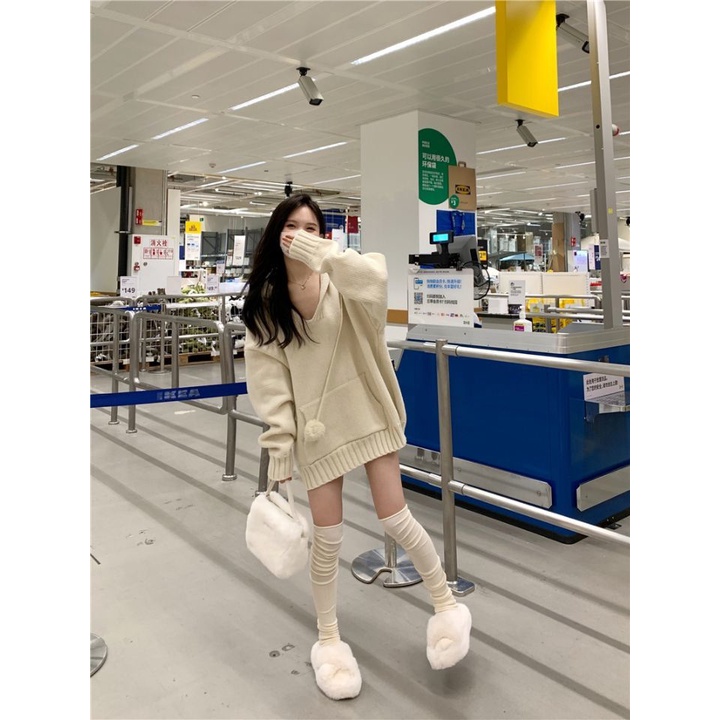 Áo sweater Dệt Kim Dày Dặn Màu Trơn Phong Cách Hàn Quốc Thời Trang Thu Đông Mới Cho Nữ