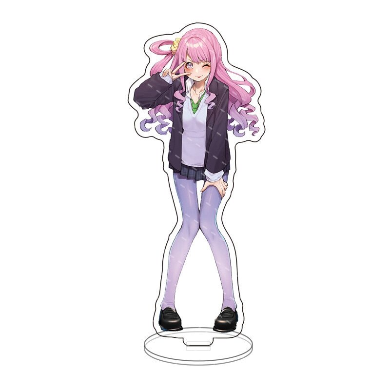 Mô hình Standee New Anime Hololive Vtuber Student Uniform Stand Model Nakiri Ayame Minato in hình nhân vật 2 mặt rõ nét