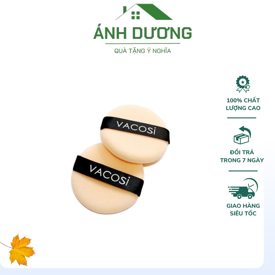 Bông Phấn Khô Tròn Nhỏ Vacosi Dùng Phủ Phấn