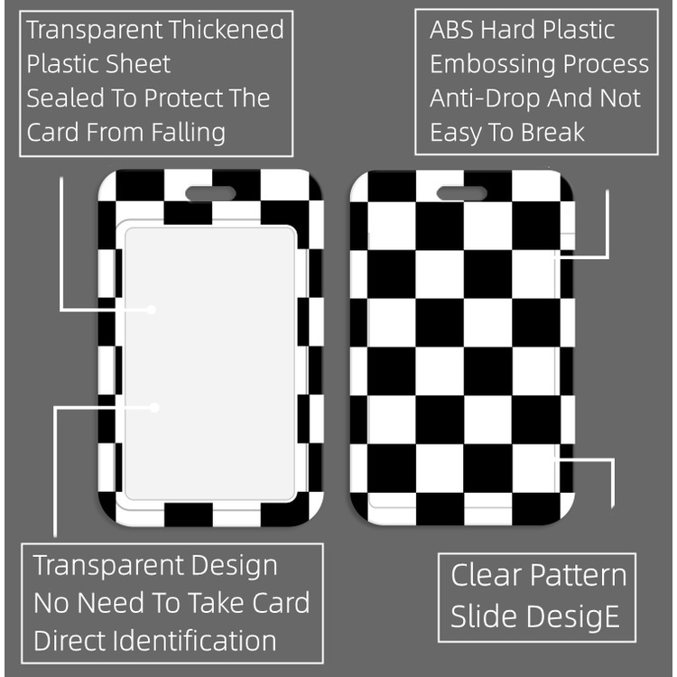 Hoạt Hình Bao Đựng Thẻ Họa Tiết Ca Rô Xinh Xắn Dành Cho Học Sinh