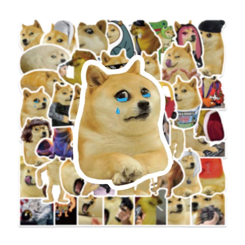 Bộ 50 Miếng Dán Hình Chú Cún emoji Ngộ Nghĩnh Trang Trí laptop / Điện Thoại / Xe Hơi / Vali