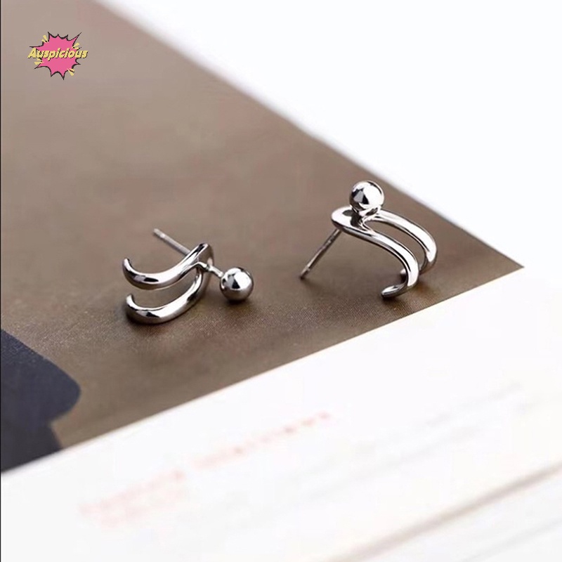 Bông Tai Mạ Bạc 925 Đính Hạt Đơn Giản Thời Trang Phong Cách Hàn Quốc