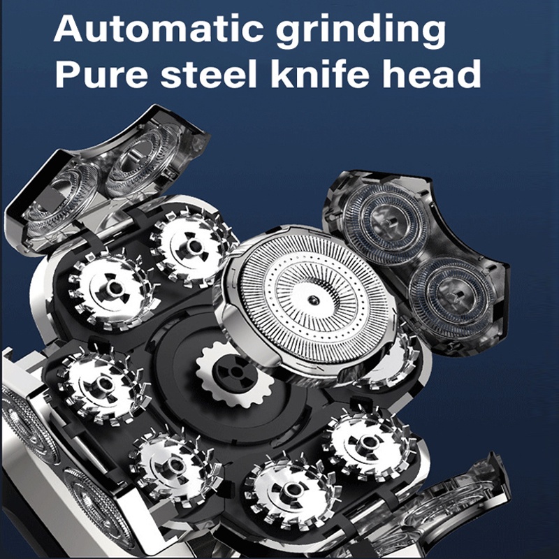 9D Electric Head Shaver 6 in 1 Shavers for Bald Men E