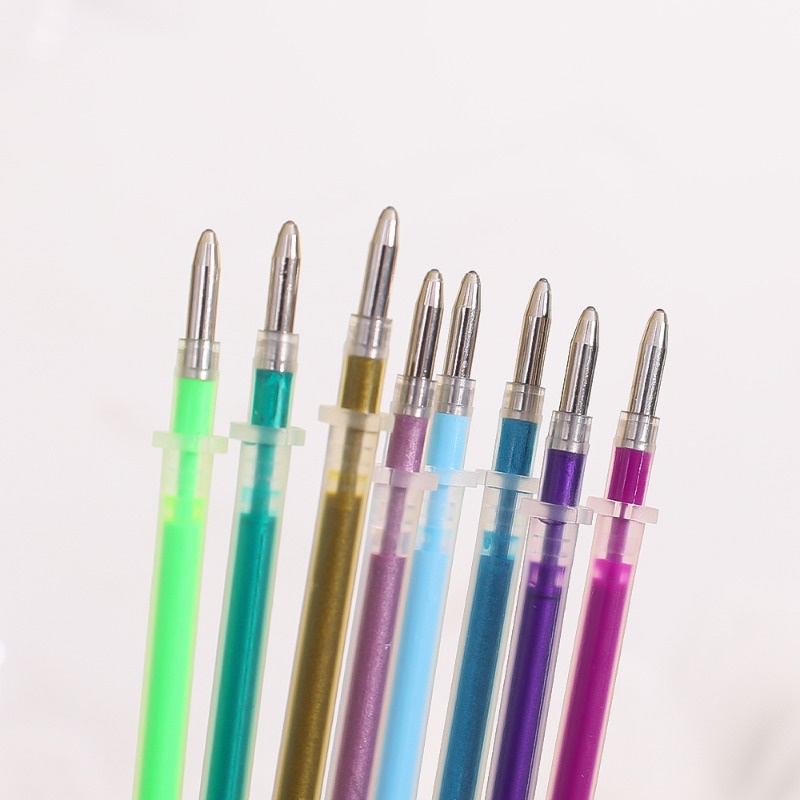 Bộ 12 Bút Mực gel Ngòi Kim Tuyến Nhiều Màu Sắc Dùng Cho Văn Phòng / Học Sinh