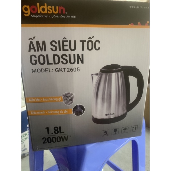 [Mã INBAU25 giảm 25K đơn 149K] Ấm siêu tốc inox Goldsun GKT2605, ấm đun nước chính hãng Goldsun | BigBuy360 - bigbuy360.vn