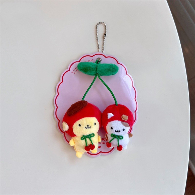 Sanrio Móc Khóa Hình Búp Bê Nhồi Bông kuromi pom pom purin Và hello kitty