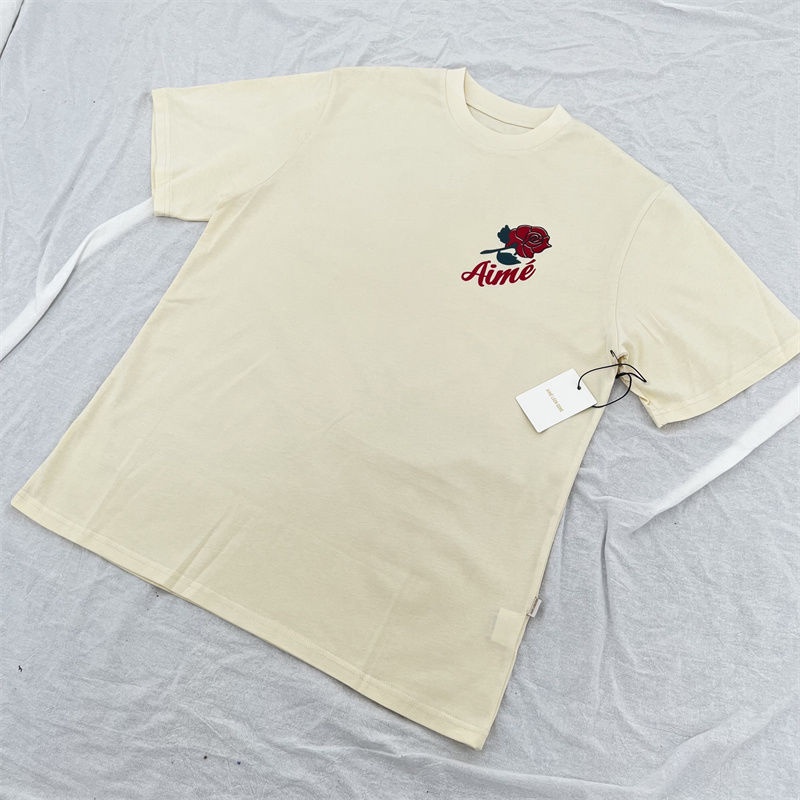 MVEI Aime Leon Dore Rose Graphic Tee Pristin Rose printed short-sleeved T-shirt for men and women