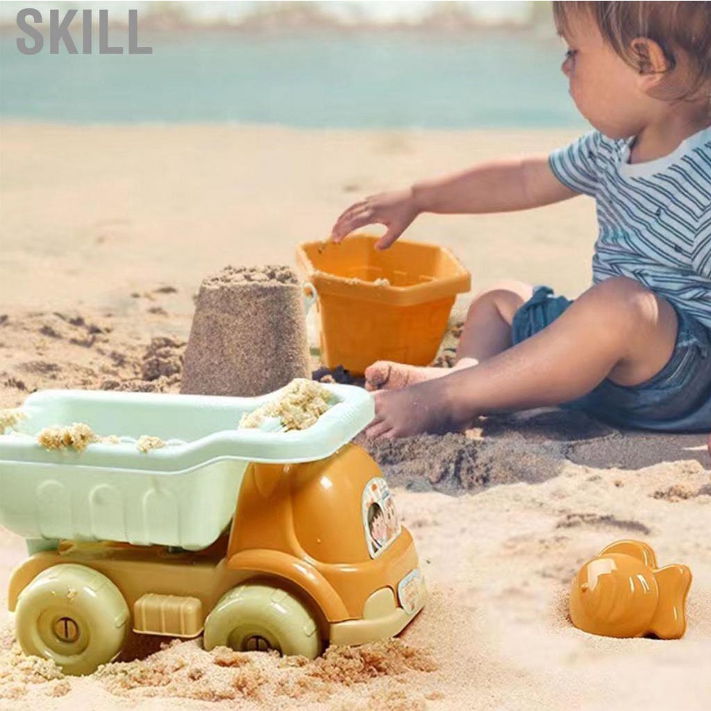Skill Beach Toys  Plastic Safe Sand Play Set 10PCS Portable for Toddlers