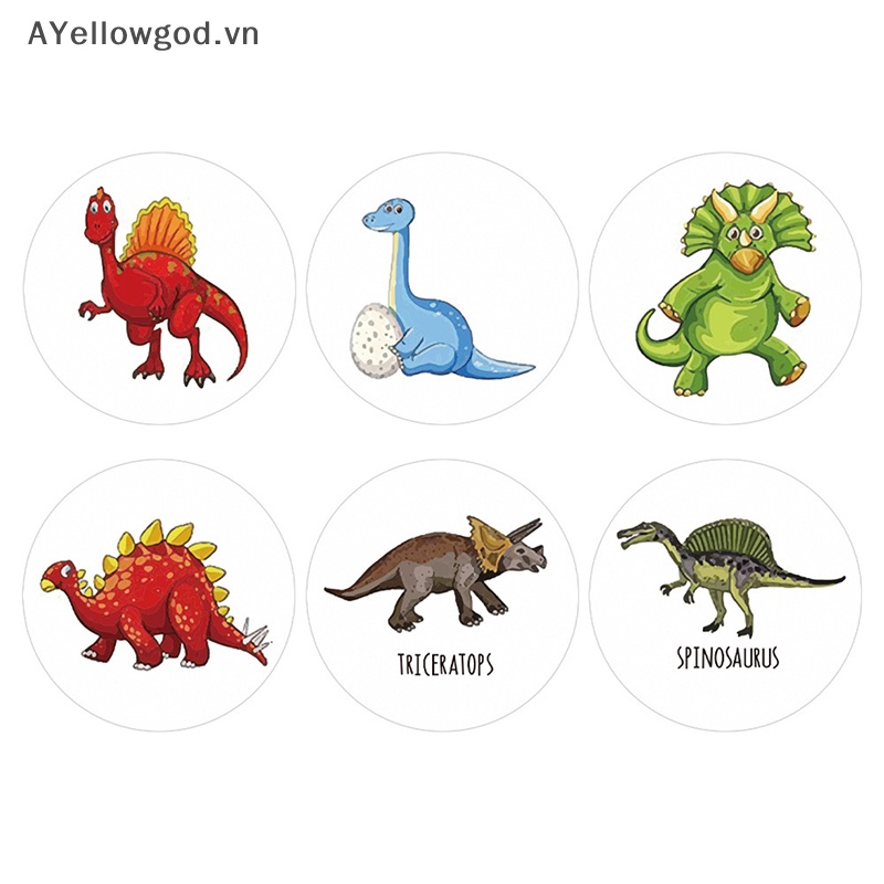 Ayellowgod Cuộn 500 Sticker Dán Phần Thưởng Khủng Long Độc Đáo Cho Bé vn