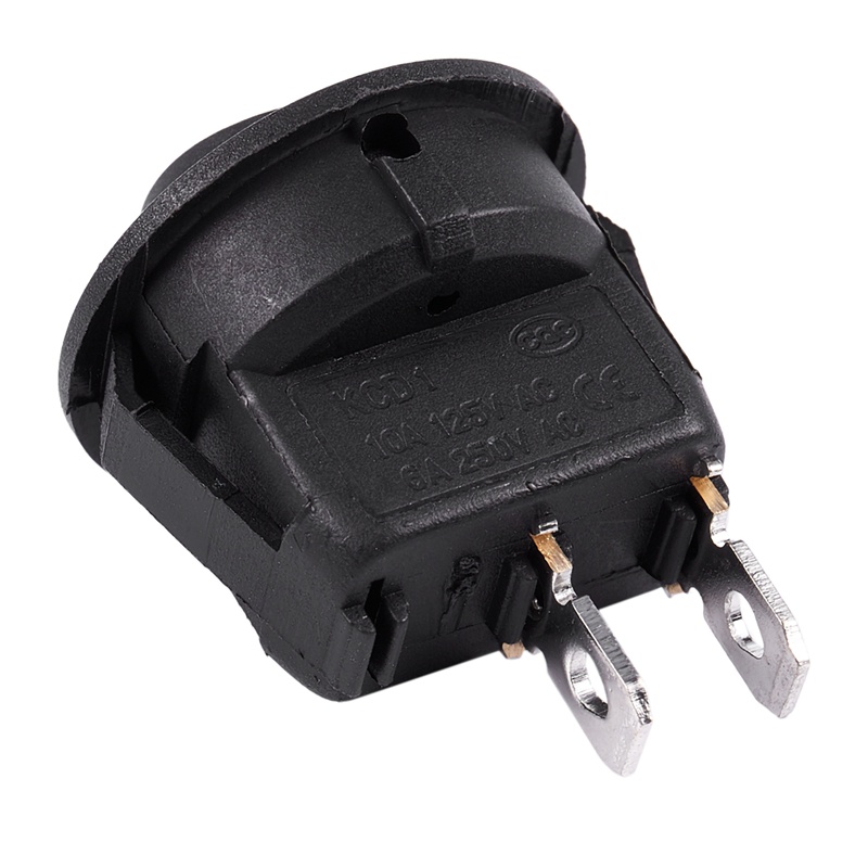 Set 5 Công Tắc on / off Hình Tròn ac 6a / 250v 10a / 125v Màu Đen