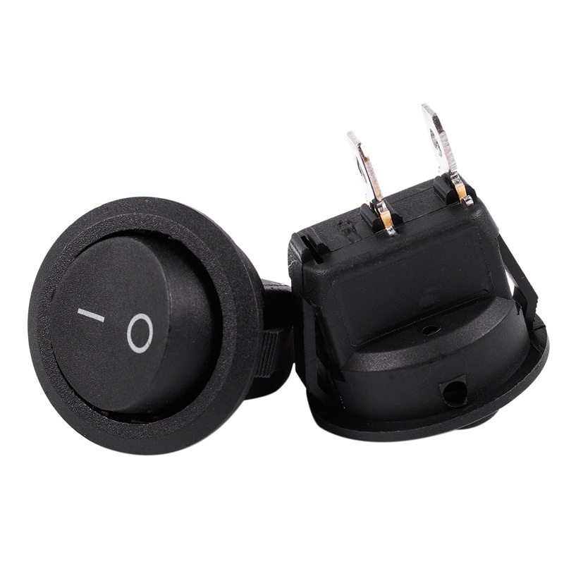 Set 5 Công Tắc on / off Hình Tròn ac 6a / 250v 10a / 125v Màu Đen