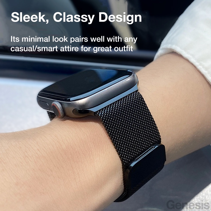 Genesis Dây Đeo Đồng Hồ Bằng Kim Loại Dành Cho apple watch series 9 8 ultra 7 se 6 5 4 3 49mm 45mm 44mm 41mm 40mm