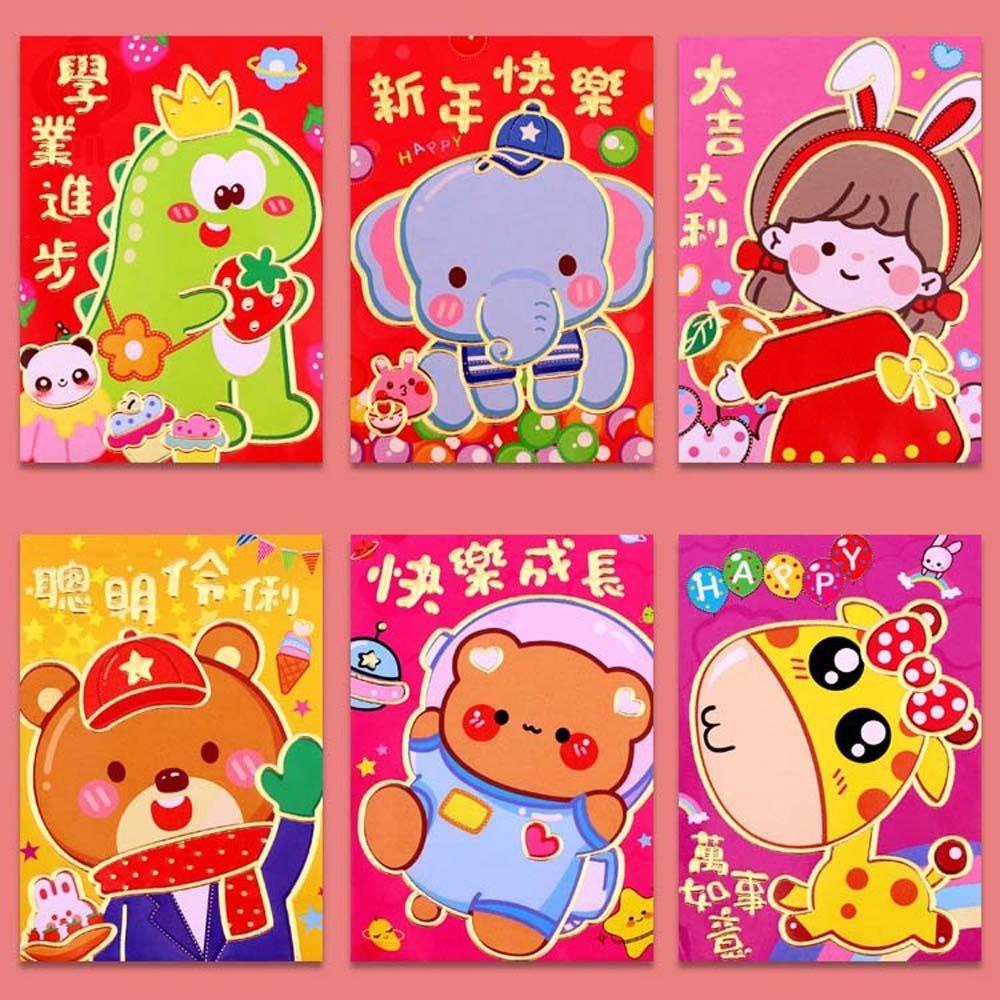 Mmluck Bộ 6 Bao Lì Xì Hình Rồng Đỏ Trung Hoa May Mắn Cho Năm Mới