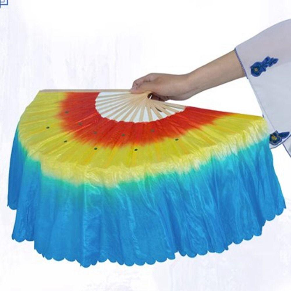 Kent1 Quạt Ngắn Bằng Tre Nhiều Màu 31cm + 20cm Phong Cách Trung Hoa