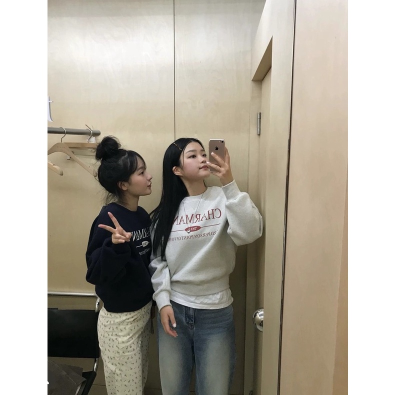 Hàng Có Sẵn Áo sweatshirt Nhung In Chữ Phong Cách jin zhiyan Thời Trang Thu Đông Mới Cho Nữ